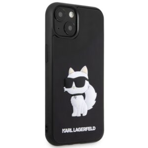 Karl Lagerfeld KLHCP14M3DRKHNK Apple iPhone 14 Plus / 15 Plus 6.7" juodos spalvos kietas dėklas Rubber Choupette 3 - Image 4