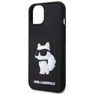 Karl Lagerfeld KLHCP14M3DRKHNK Apple iPhone 14 Plus / 15 Plus 6.7" juodos spalvos kietas dėklas Rubber Choupette 3 - Image 6