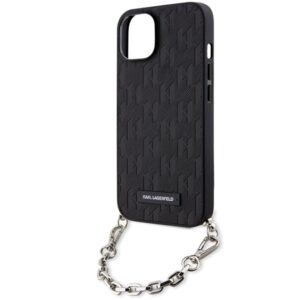 Karl Lagerfeld KLHCP14SSACKLHPK Apple iPhone 14 / 15 / 13 6.1" juodos spalvos kietas dėklas Saffiano Monogram Chai - Image 5