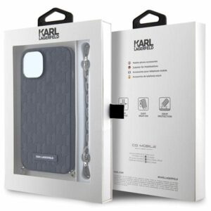 Karl Lagerfeld KLHCP14SSACKLHPK Apple iPhone 14 / 15 / 13 6.1" juodos spalvos kietas dėklas Saffiano Monogram Chai - Image 7