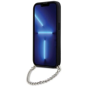 Karl Lagerfeld KLHCP14LSACKLHPK Apple iPhone 14 Pro 6.1" juodos spalvos kietas dėklas Saffiano Monogram Chain - Image 4