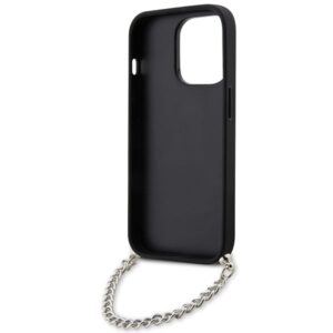 Karl Lagerfeld KLHCP14LSACKLHPK Apple iPhone 14 Pro 6.1" juodos spalvos kietas dėklas Saffiano Monogram Chain - Image 6
