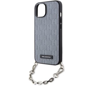 Karl Lagerfeld KLHCP14SSACKLHPG Apple iPhone 14 / 15 / 13 6.1" silver kietas dėklas Saffiano Monogram Ch - Image 5