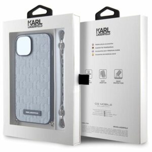 Karl Lagerfeld KLHCP14SSACKLHPG Apple iPhone 14 / 15 / 13 6.1" silver kietas dėklas Saffiano Monogram Ch - Image 7