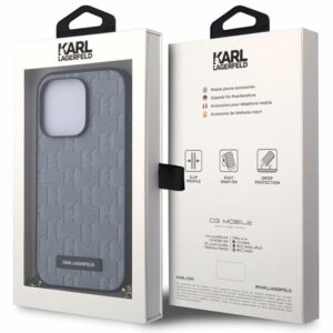 Karl Lagerfeld KLHCP14LSACKLHPG Apple iPhone 14 Pro 6.1" silver kietas dėklas Saffiano Monogram Chain - Image 7