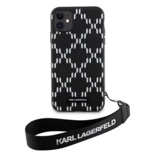 Karl Lagerfeld KLHCN61SAKLMBSK Apple iPhone 11/ Xr 6.1" juodos spalvos kietas dėklas Monogram Losange Saffiano - Image 3
