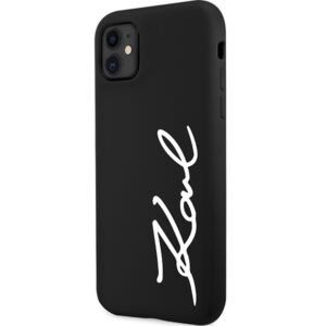 Karl Lagerfeld KLHCN61SKSVGK Apple iPhone 11 /Xr 6.1" juodos spalvos kietas dėklas Silicone Signature - Image 2