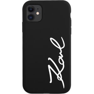 Karl Lagerfeld KLHCN61SKSVGK Apple iPhone 11 /Xr 6.1" juodos spalvos kietas dėklas Silicone Signature - Image 3