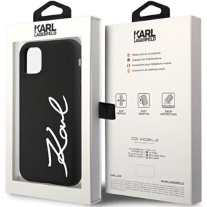 Karl Lagerfeld KLHCN61SKSVGK Apple iPhone 11 /Xr 6.1" juodos spalvos kietas dėklas Silicone Signature - Image 8