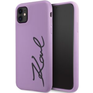 Karl Lagerfeld KLHCN61SKSVGU Apple iPhone 11 /Xr 6.1" violetinės spalvos kietas dėklas Silicone Signature - Image 1