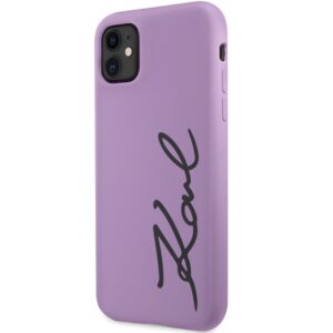 Karl Lagerfeld KLHCN61SKSVGU Apple iPhone 11 /Xr 6.1" violetinės spalvos kietas dėklas Silicone Signature - Image 2
