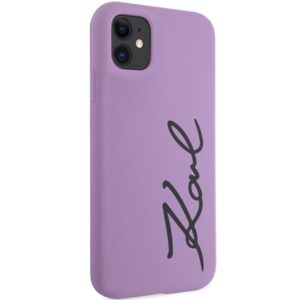 Karl Lagerfeld KLHCN61SKSVGU Apple iPhone 11 /Xr 6.1" violetinės spalvos kietas dėklas Silicone Signature - Image 4