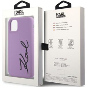 Karl Lagerfeld KLHCN61SKSVGU Apple iPhone 11 /Xr 6.1" violetinės spalvos kietas dėklas Silicone Signature - Image 8