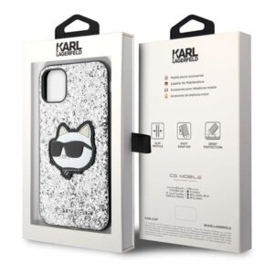 Karl Lagerfeld KLHCN61G2CPS Apple iPhone 11 /Xr 6.1" silver kietas dėklas Glitter Choupette Patch - Image 8