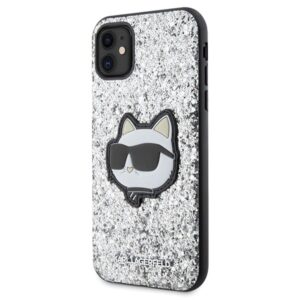 Karl Lagerfeld KLHCN61G2CPS Apple iPhone 11 /Xr 6.1" silver kietas dėklas Glitter Choupette Patch - Image 2
