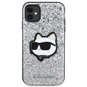 Karl Lagerfeld KLHCN61G2CPS Apple iPhone 11 /Xr 6.1" silver kietas dėklas Glitter Choupette Patch - Image 3