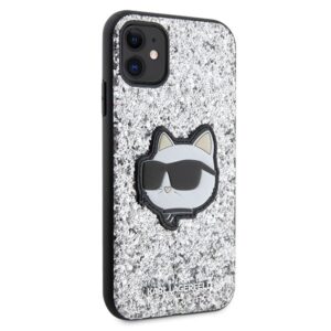 Karl Lagerfeld KLHCN61G2CPS Apple iPhone 11 /Xr 6.1" silver kietas dėklas Glitter Choupette Patch - Image 4