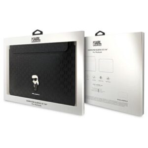 Karl Lagerfeld Dėklas kompiuteriui KLCS14SAKHPKK 14" juodos spalvos Saffiano Monogram Ikonik - Image 4