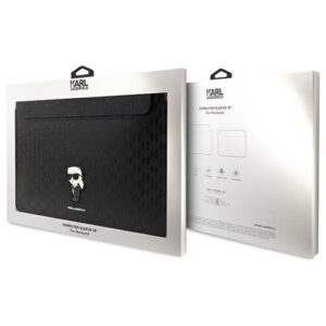 Karl Lagerfeld Dėklas kompiuteriui KLCS16SAKHPKK 16" juodos spalvos Saffiano Monogram Ikonik - Image 4