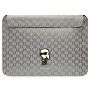 Karl Lagerfeld Dėklas kompiuteriui KLCS14SAKHPKG 14" sidabro spalvos Saffiano Monogram Ikonik - Image 1