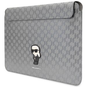 Karl Lagerfeld Dėklas kompiuteriui KLCS14SAKHPKG 14" sidabro spalvos Saffiano Monogram Ikonik - Image 2