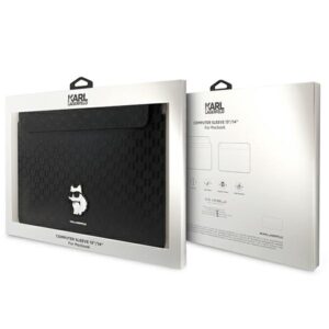 Karl Lagerfeld Dėklas kompiuteriui KLCS14SAKHPCK 14" juodos spalvos Saffiano Monogram Choupette - Image 4