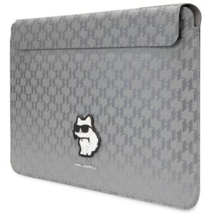 Karl Lagerfeld Dėklas kompiuteriui KLCS14SAKHPCG 14" sidabro spalvos Saffiano Monogram Choupette - Image 2