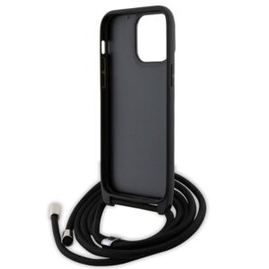 Karl Lagerfeld KLHCP14XSAKCPSK Apple iPhone 14 Pro Max 6.7" kietas dėklas juodos spalvos Crossbody Saffiano Metal - Image 6