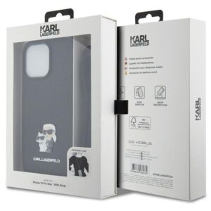Karl Lagerfeld KLHCP14XSAKCPSK Apple iPhone 14 Pro Max 6.7" kietas dėklas juodos spalvos Crossbody Saffiano Metal - Image 7