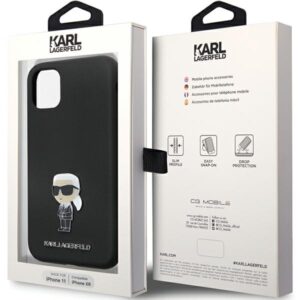 Karl Lagerfeld KLHCN61SMHKNPK Apple iPhone 11/ Xr 6.1" juodos spalvos Silicone Ikonik Metal Pin - Image 8