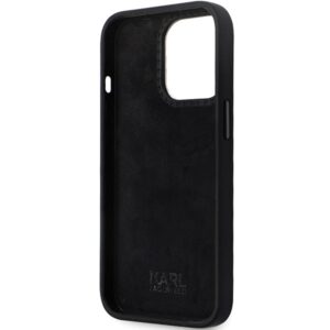 Karl Lagerfeld KLHCP14LSMHKNPK Apple iPhone 14 Pro 6.1" juodos spalvos Silicone Ikonik Metal Pin - Image 7