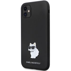 Karl Lagerfeld KLHCN61SMHCNPK Apple iPhone 11/ Xr 6.1" juodos spalvos kietas dėklas Silicone C Metal Pin - Image 2