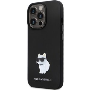 Karl Lagerfeld KLHCP13LSMHCNPK Apple iPhone 13 Pro / 13 6.1" juodos spalvos kietas dėklas Silicone C Metal Pin - Image 2