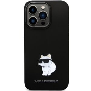 Karl Lagerfeld KLHCP13LSMHCNPK Apple iPhone 13 Pro / 13 6.1" juodos spalvos kietas dėklas Silicone C Metal Pin - Image 3