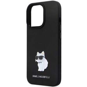 Karl Lagerfeld KLHCP13LSMHCNPK Apple iPhone 13 Pro / 13 6.1" juodos spalvos kietas dėklas Silicone C Metal Pin - Image 6