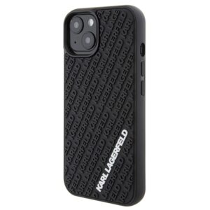 Karl Lagerfeld KLHCP15S3DMKRLK Apple iPhone 15/ 14 / 13 6.1" juodos spalvos kietas dėklas 3D Rubber Multi Logo - Image 2
