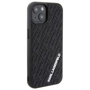 Karl Lagerfeld KLHCP15S3DMKRLK Apple iPhone 15/ 14 / 13 6.1" juodos spalvos kietas dėklas 3D Rubber Multi Logo - Image 4