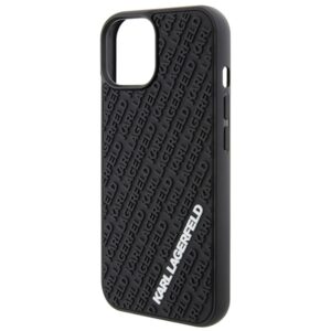 Karl Lagerfeld KLHCP15S3DMKRLK Apple iPhone 15/ 14 / 13 6.1" juodos spalvos kietas dėklas 3D Rubber Multi Logo - Image 6