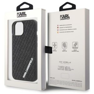 Karl Lagerfeld KLHCP15S3DMKRLK Apple iPhone 15/ 14 / 13 6.1" juodos spalvos kietas dėklas 3D Rubber Multi Logo - Image 8