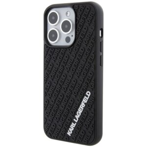 Karl Lagerfeld KLHCP15L3DMKRLK Apple iPhone 15 Pro 6.1" juodos spalvos kietas dėklas 3D Rubber Multi Logo - Image 2