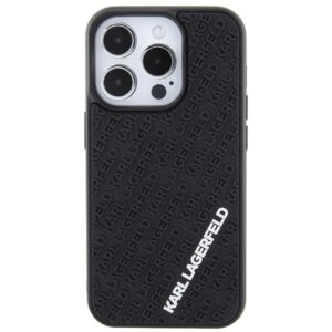 Karl Lagerfeld KLHCP15L3DMKRLK Apple iPhone 15 Pro 6.1" juodos spalvos kietas dėklas 3D Rubber Multi Logo - Image 3