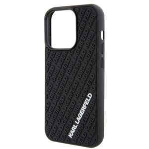 Karl Lagerfeld KLHCP15L3DMKRLK Apple iPhone 15 Pro 6.1" juodos spalvos kietas dėklas 3D Rubber Multi Logo - Image 6