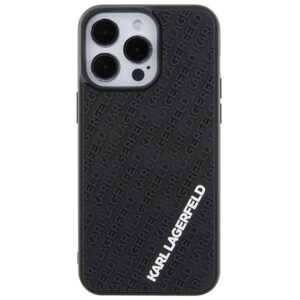 Karl Lagerfeld KLHCP15X3DMKRLK Apple iPhone 15 Pro Max 6.7" juodos spalvos kietas dėklas 3D Rubber Multi Logo - Image 3