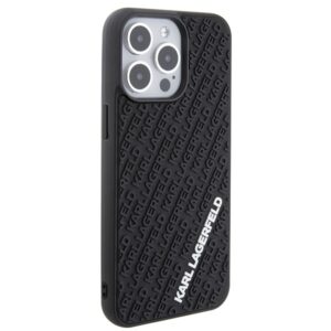 Karl Lagerfeld KLHCP15X3DMKRLK Apple iPhone 15 Pro Max 6.7" juodos spalvos kietas dėklas 3D Rubber Multi Logo - Image 4