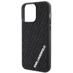 Karl Lagerfeld KLHCP15X3DMKRLK Apple iPhone 15 Pro Max 6.7" juodos spalvos kietas dėklas 3D Rubber Multi Logo - Image 6