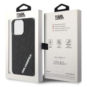 Karl Lagerfeld KLHCP15X3DMKRLK Apple iPhone 15 Pro Max 6.7" juodos spalvos kietas dėklas 3D Rubber Multi Logo - Image 8