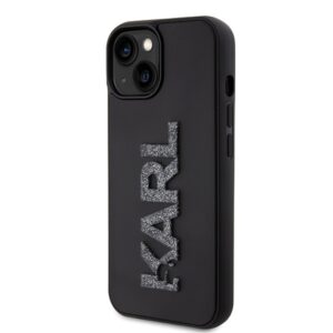 Karl Lagerfeld KLHCP15S3DMBKCK Apple iPhone 15/ 14 / 13 6.1" juodos spalvos kietas dėklas 3D Rubber Glitter Logo - Image 2
