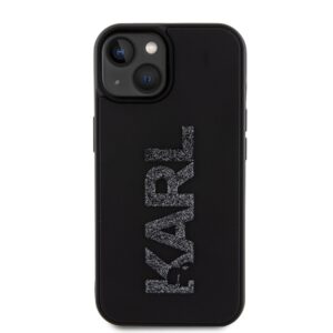 Karl Lagerfeld KLHCP15S3DMBKCK Apple iPhone 15/ 14 / 13 6.1" juodos spalvos kietas dėklas 3D Rubber Glitter Logo - Image 3