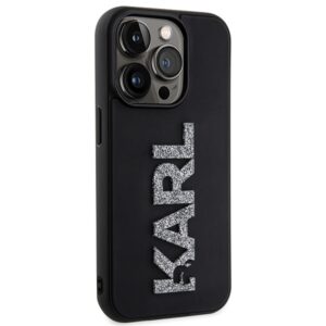 Karl Lagerfeld KLHCP15L3DMBKCK Apple iPhone 15 Pro 6.1" juodos spalvos kietas dėklas 3D Rubber Glitter Logo - Image 4