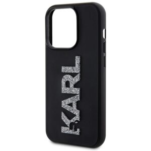 Karl Lagerfeld KLHCP15X3DMBKCK Apple iPhone 15 Pro Max 6.7" juodos spalvos kietas dėklas 3D Rubber Glitter Logo - Image 6
